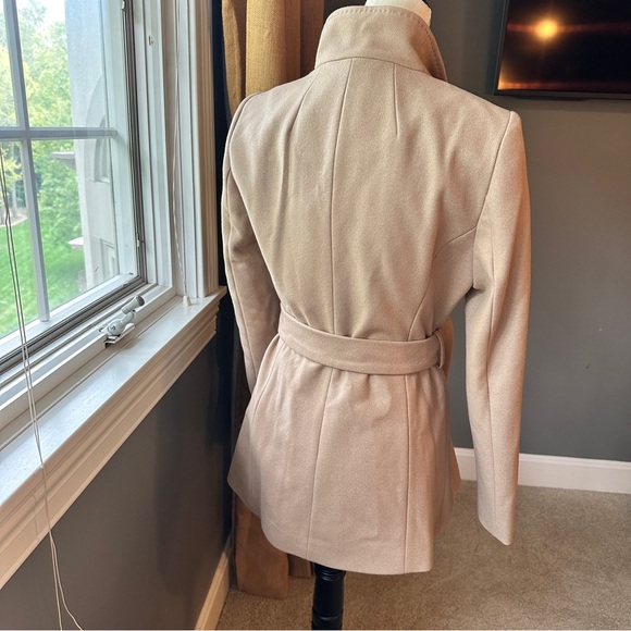 NWT Ted Baker London Wool Cashmere Blend Camel/Tan Wrap Coat w/Belt, Size 2 - Picture 7 of 16
